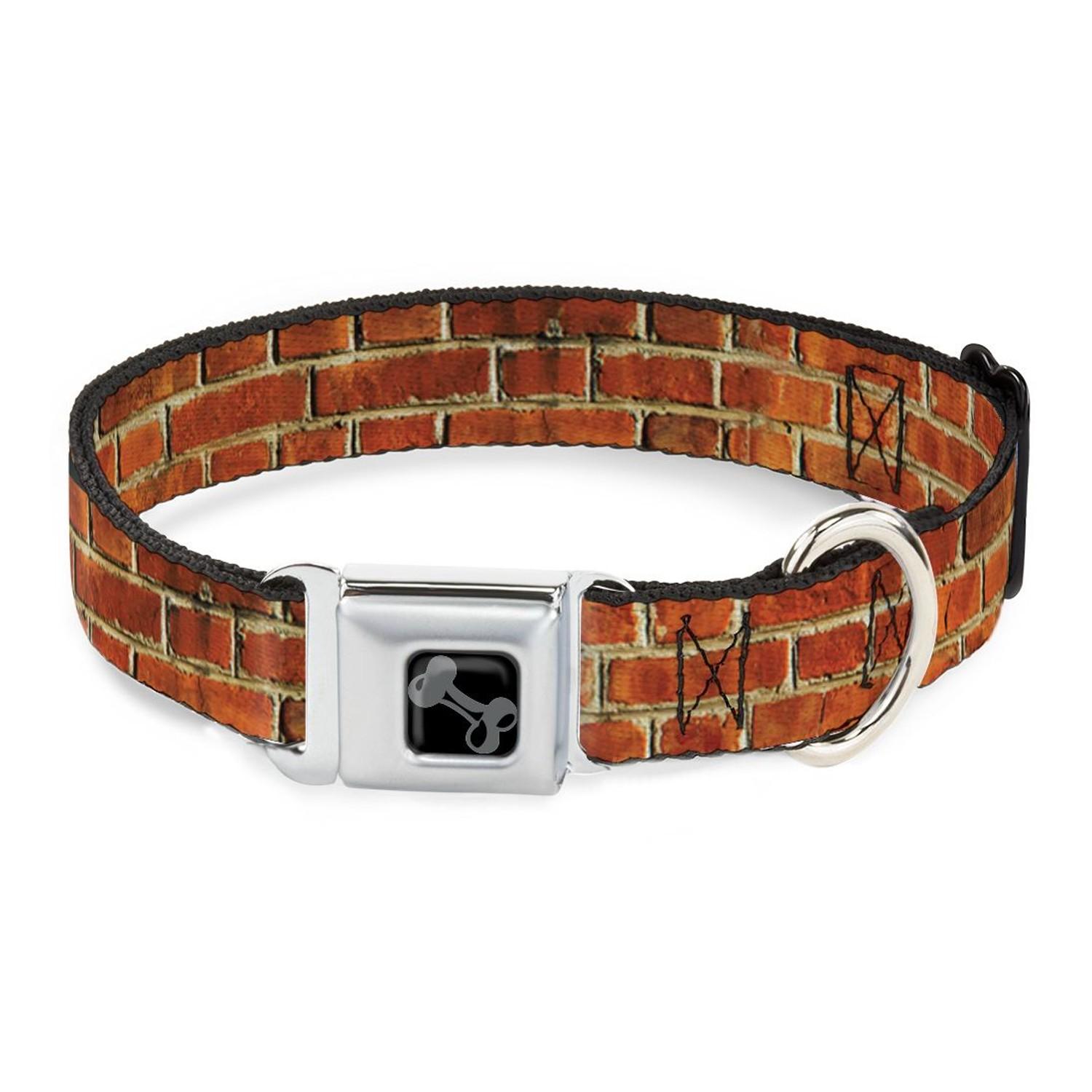 Buckle-Down Seatbelt Buckle Dog Collar - Brick