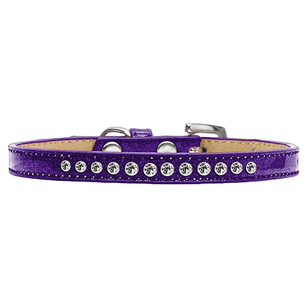 Clear Crystal Puppy Ice Cream Dog Collar - Purple