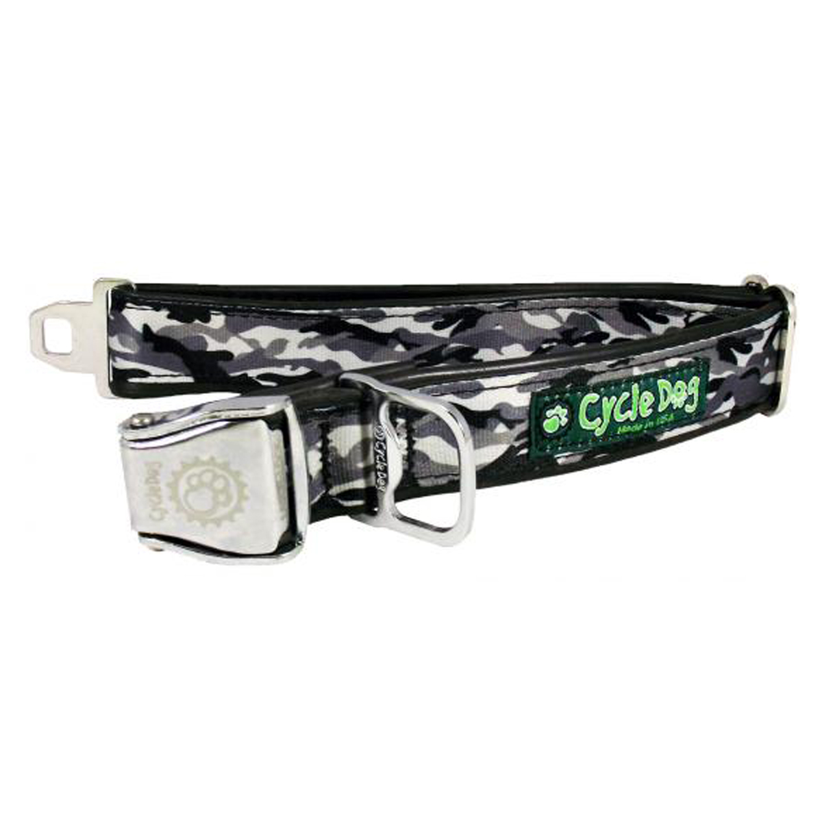 Cycle Dog Snow Camo Metal Latch Dog Collar