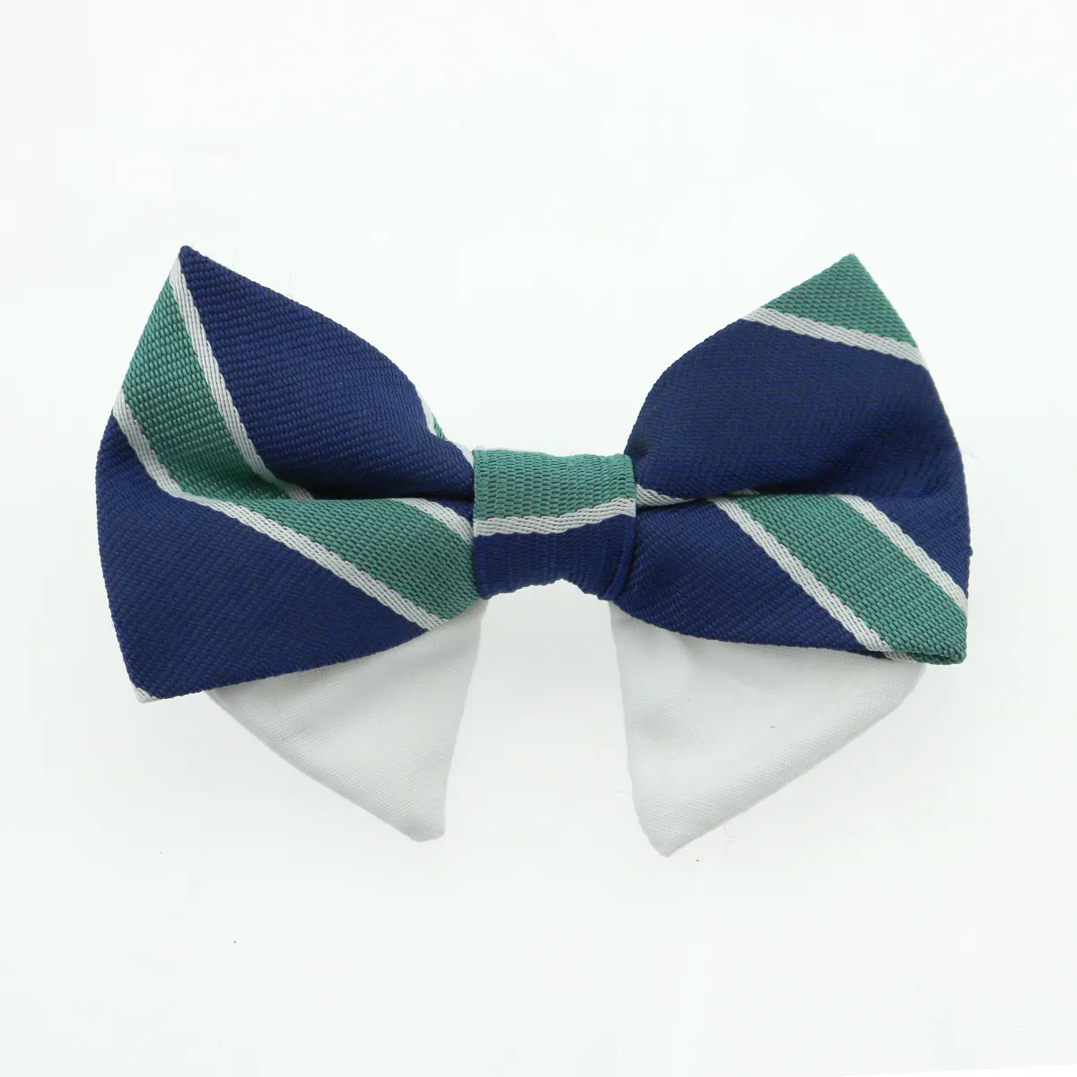 Dog Bow Tie Collar Attachment by Doggie Design - Navy Blue and Green Stripe
