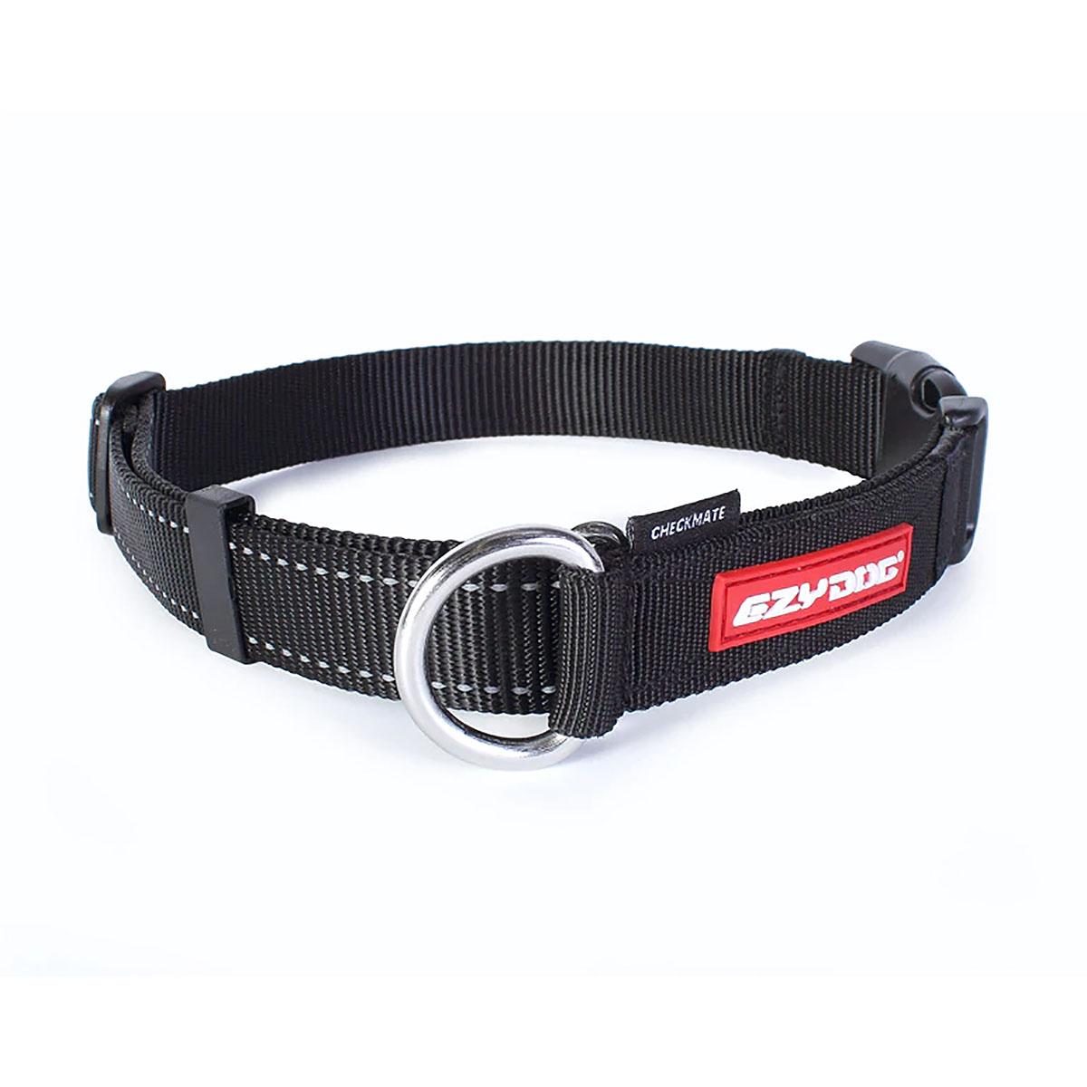 EzyDog Checkmate Limited-Slip Dog Collar - Black