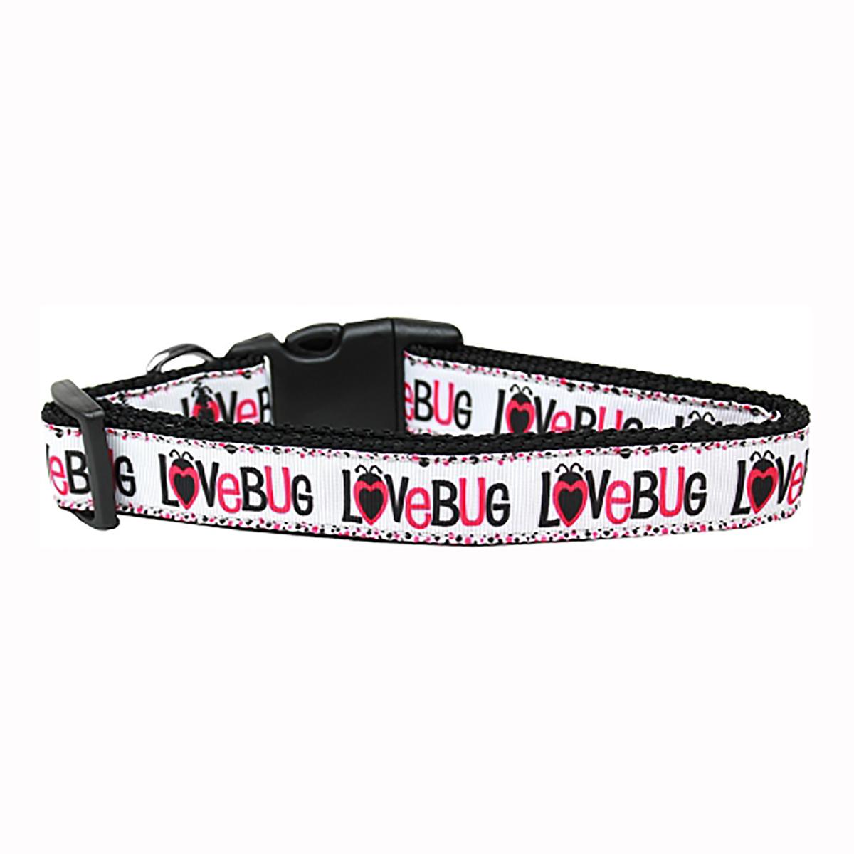Love Bug Nylon Dog Collar - White