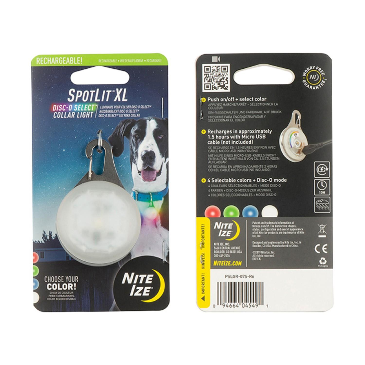 Nite Ize SPOTLit XL Rechargeable LED Dog Collar Light - Disc-O Select