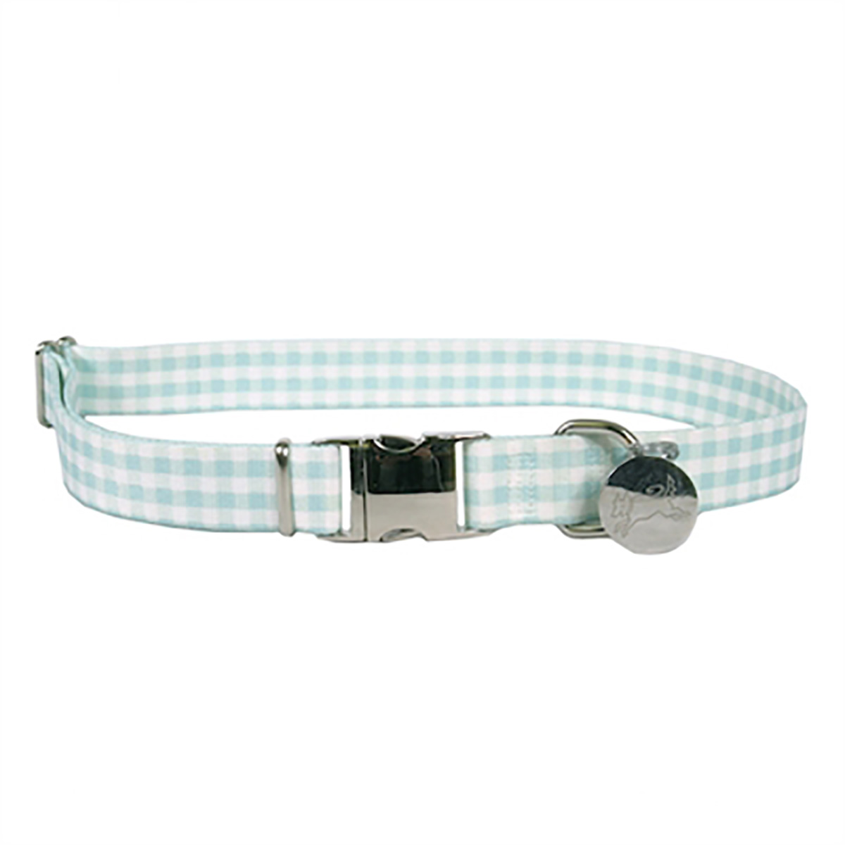 Southern Dawg Gingham Dog Collar by Yellow Dog - Mint