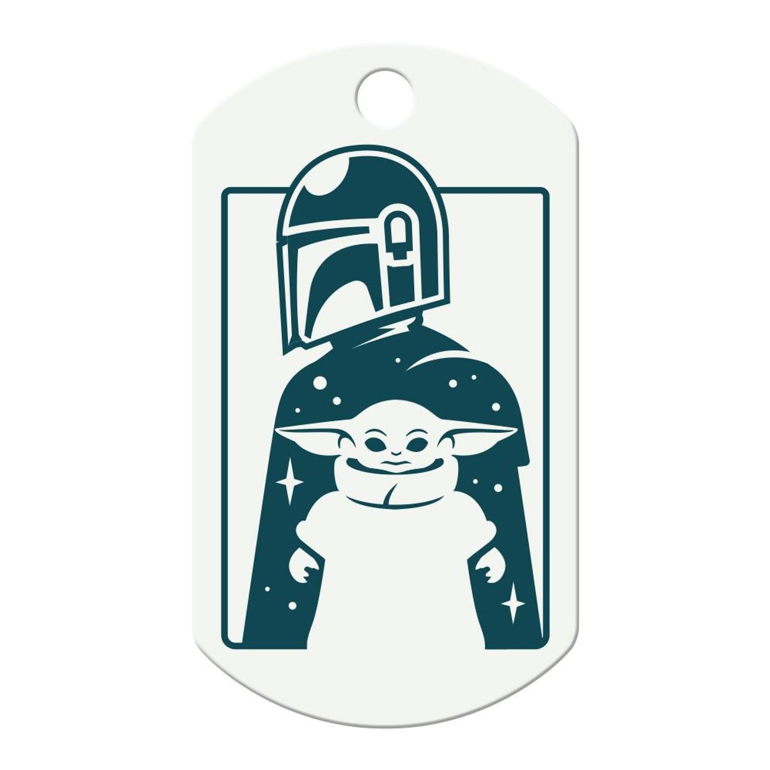 Star Wars Large Military Engravable Pet I.D. Tag - Mandalorian Baby Yoda
