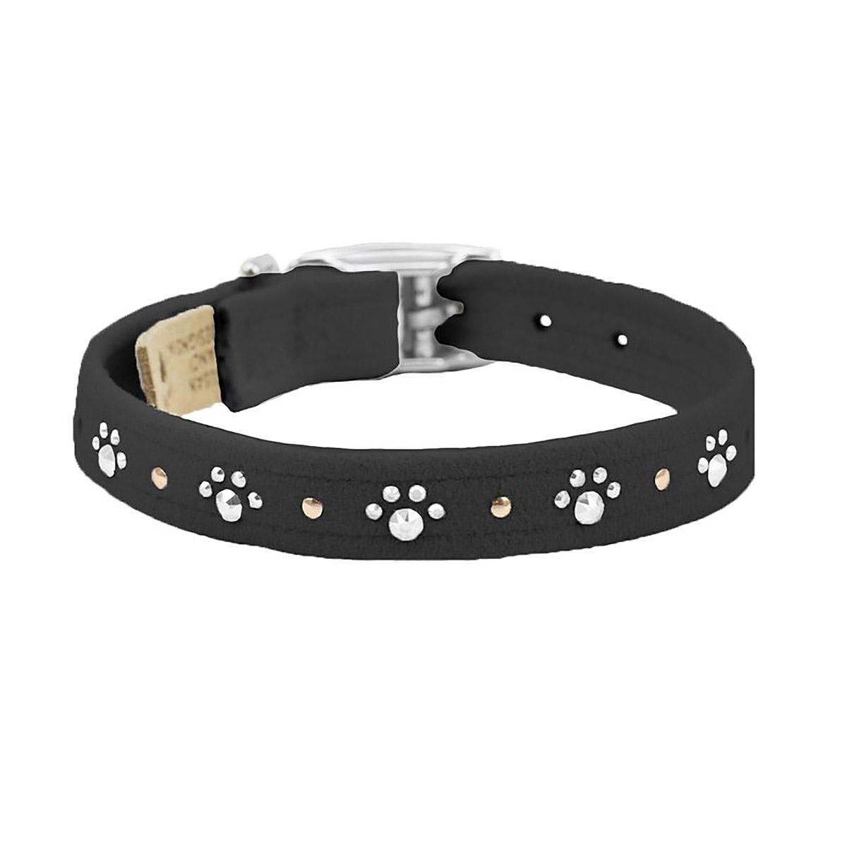 Susan Lanci Crystal Paws Dog Collar - Black