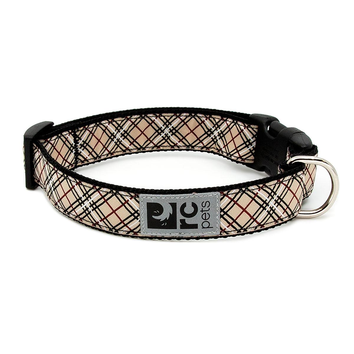 Tartan Adjustable Clip Dog Collar by RC Pets - Tan