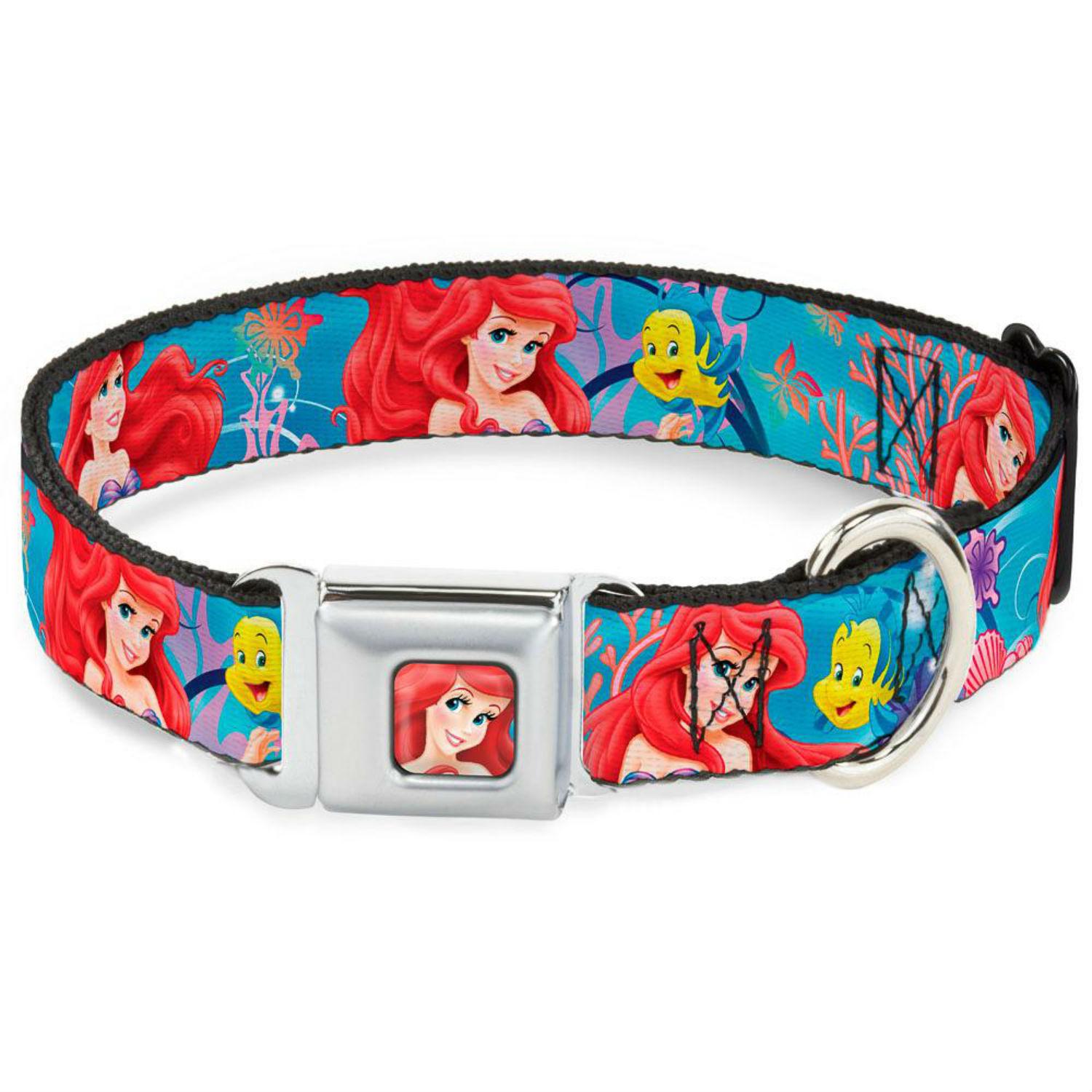 Ariel and Flounder Seatbelt Buckle Dog Collar by Buckle-Down