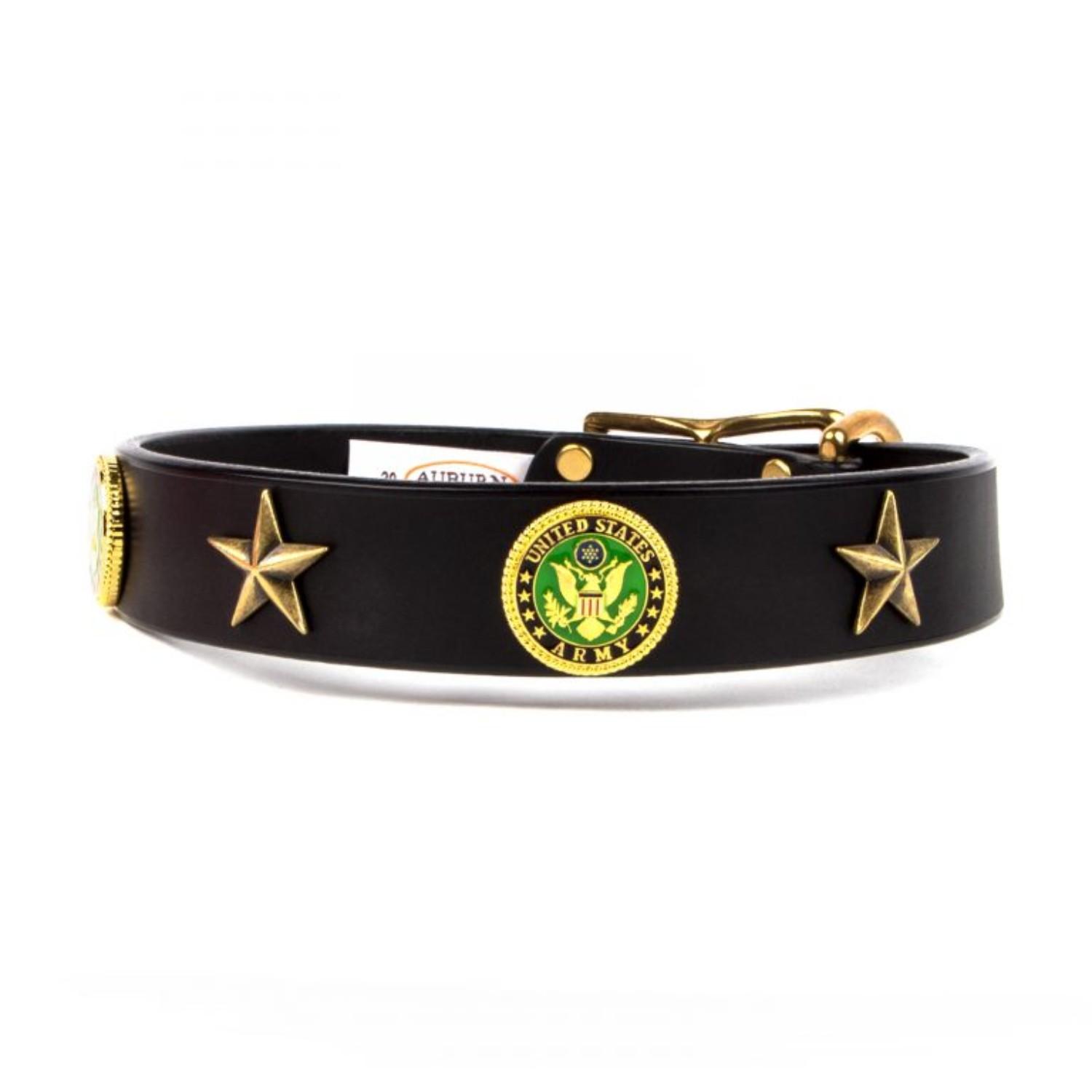 Auburn Leathercrafters Emblem Dog Collar - Army