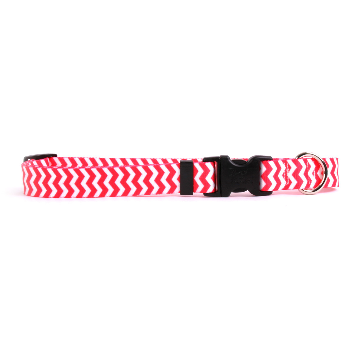 Chevron Dog Collar by Yellow Dog - Strawberry