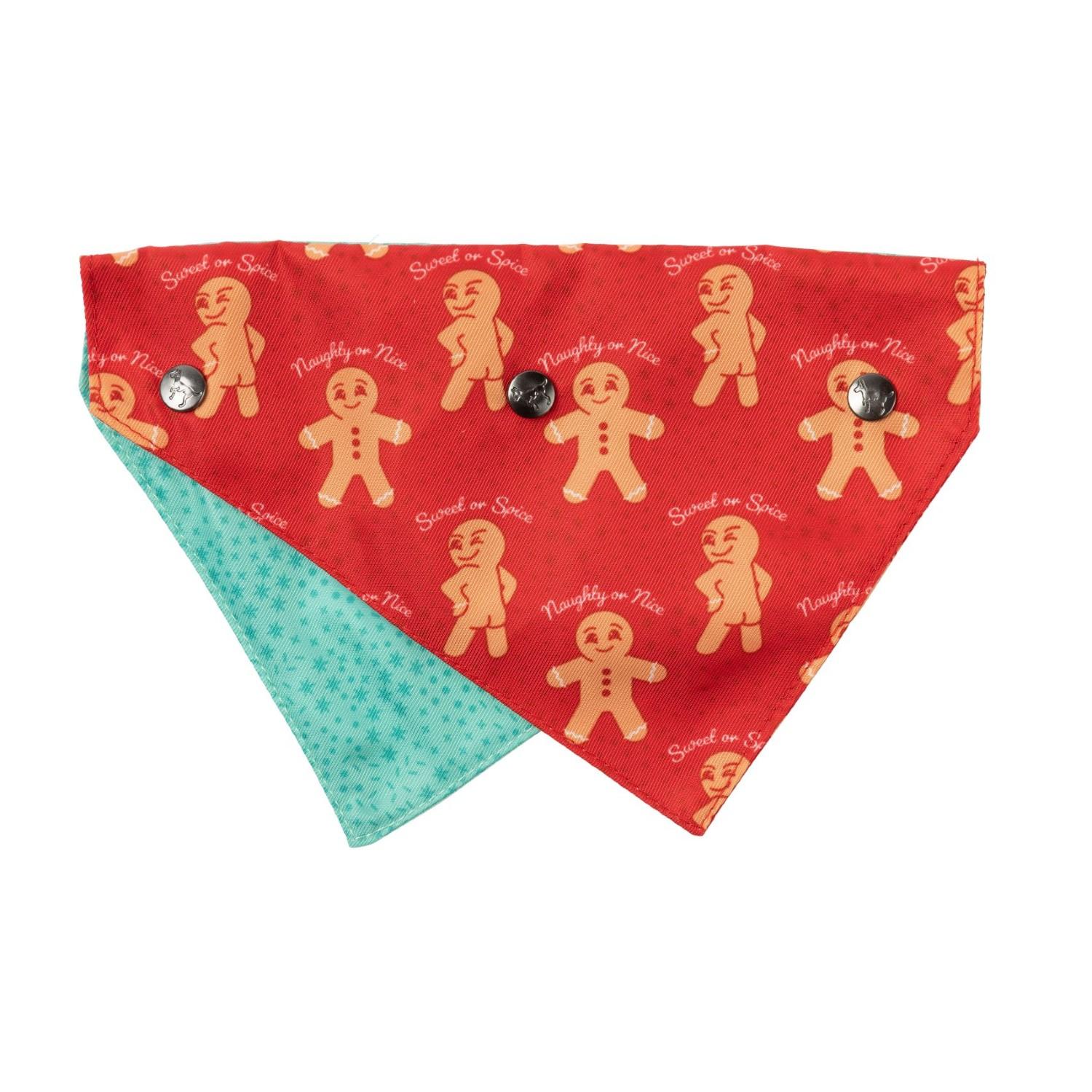 FuzzYard Holiday Reversible Dog Collar Bandana with Studs - Naughty Ginger