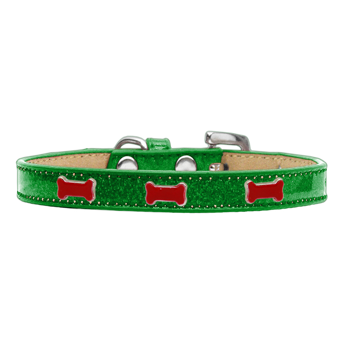 Red Bone Widget Dog Collar - Emerald Ice Cream