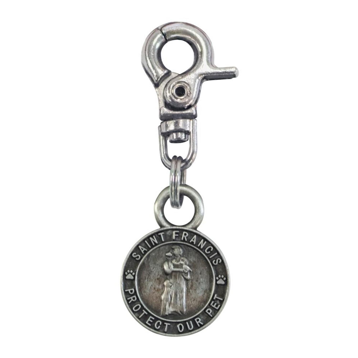 Saint Francis Antique Silver Pet Collar Charm