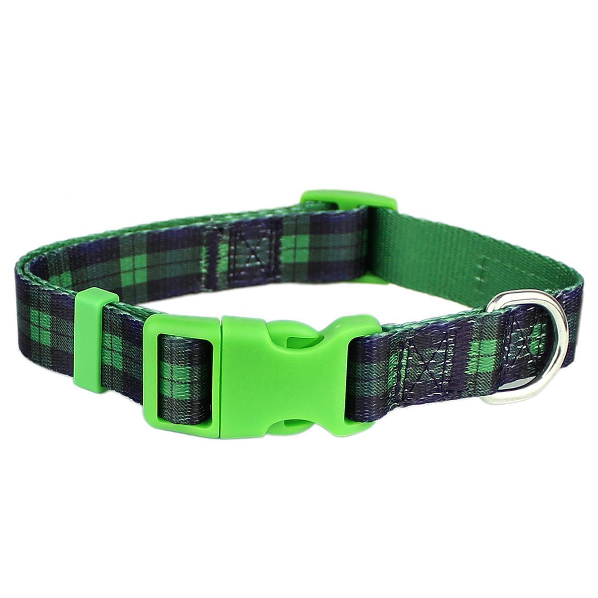 Scottish Plaid Dog Collar by Parisian Pet - Green/Blue