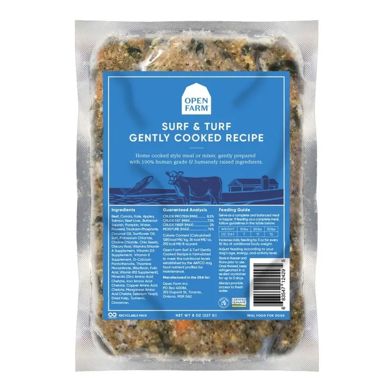Open Farm Surf & Turf Gently Cooked Dog Food 8oz