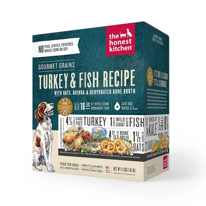 The Honest Kitchen Gourmet Grains Dehydrated Dog Food - Turkey & Whitefish - 4lb Box