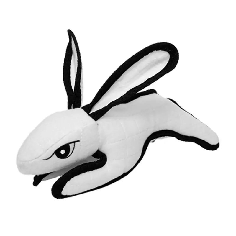 Tuffy's Barnyard Rabbit Dog Toy - White