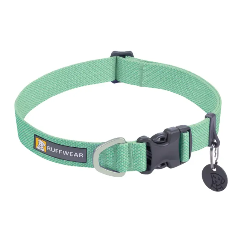 RUFFWEAR Hi & Light Lightweight Dog Collar, Sage Green, 14"-20"