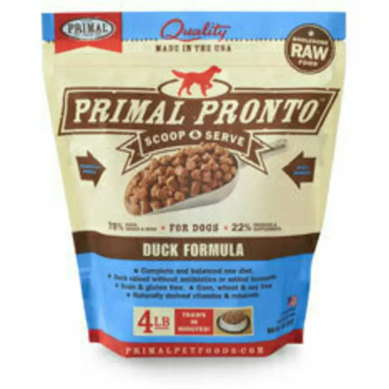 Primal Pronton Frozen Raw Dog Food - Duck, Turkey, & Fish - 4lbs