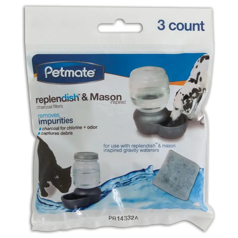 Petmate Replendish & Mason Charcoal Replacement Filters - 3pk