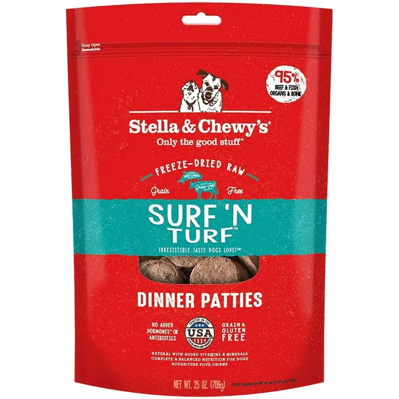Stella & Chewy's Freeze Dried Raw Surf 'N Turf Dinner Patties Dog Food 25oz