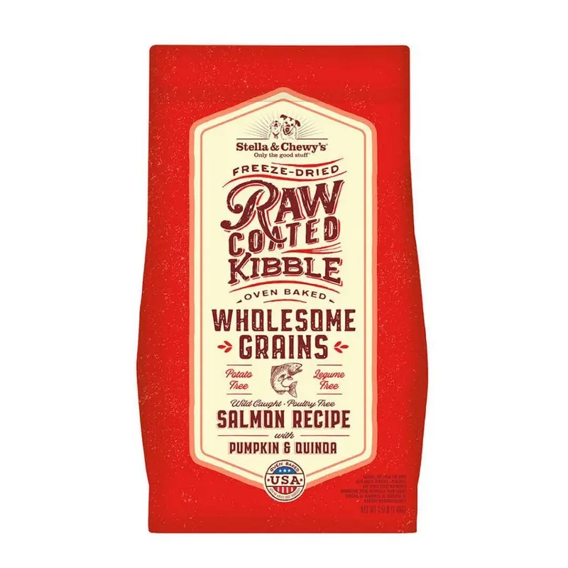 Stella & Chewy's Raw Coated Kibble Wholesome Grains Salmon Dry Dog Food 22lb