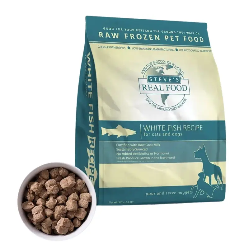 Steves Real Food Whitefish Frozen Raw Dog Food 5lb