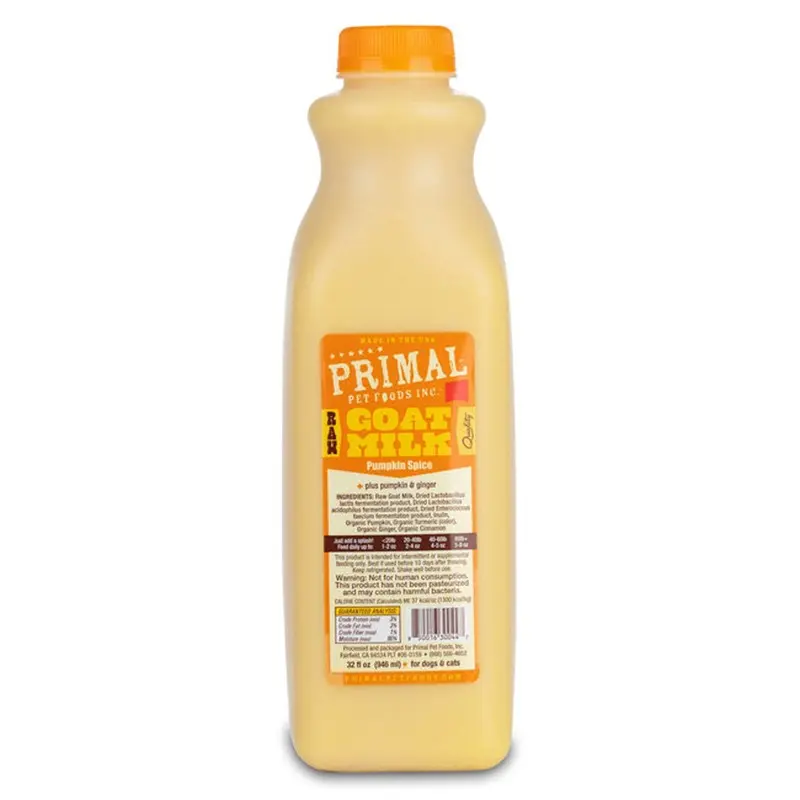 Primal Goat Milk Pumpkin Spice for Cats & Dogs 1Qt