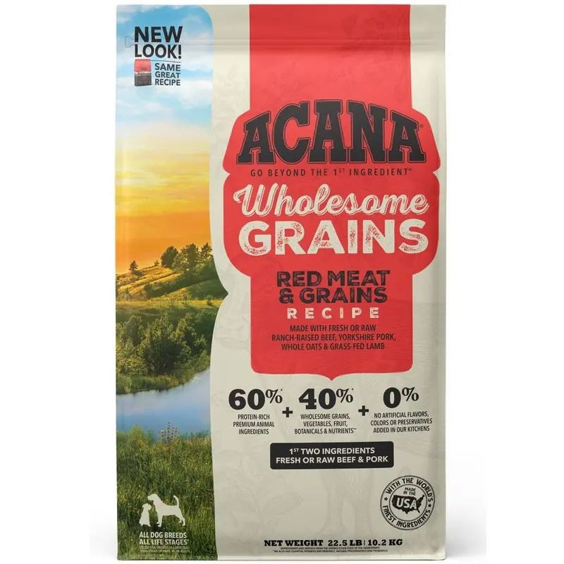 Acana Wholesome Grains Dry Dog Food - Red Meat - 22lb Bag