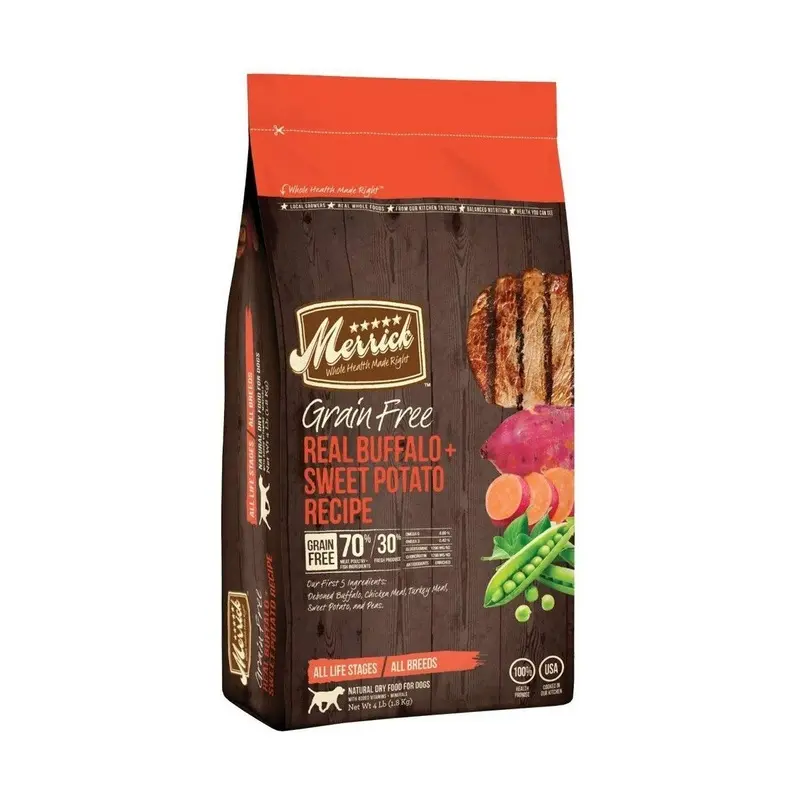 Merrick Grain Free Buffalo Sweet Potato Dry Dog Food 4lb