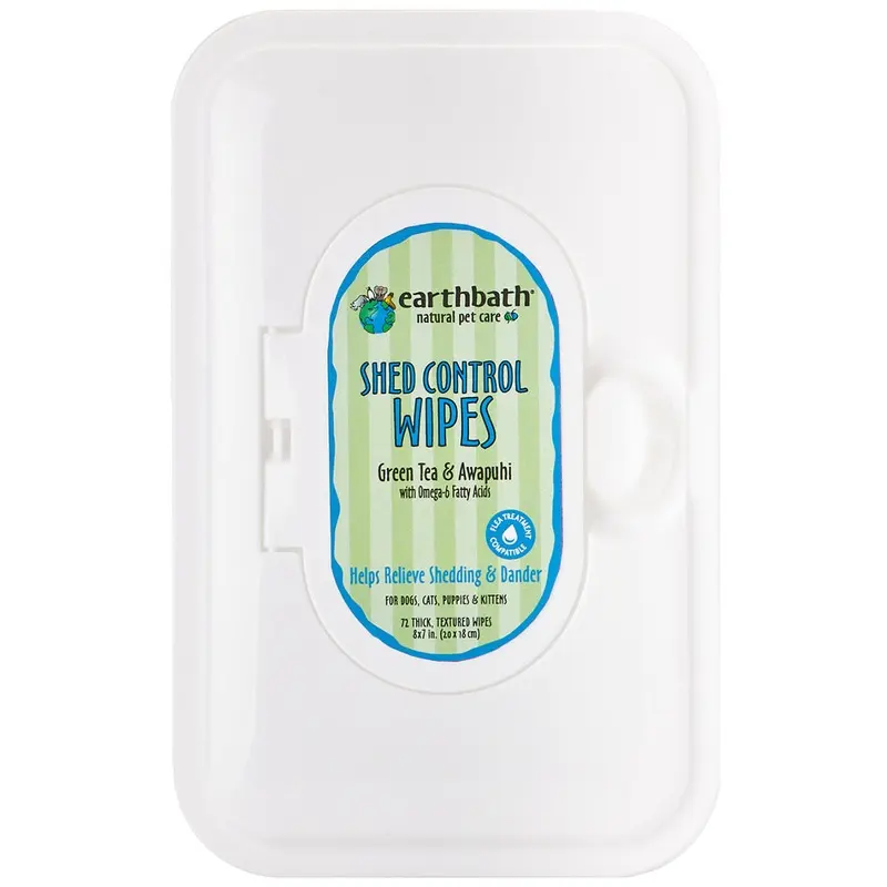 earthbath Shed Control Wipes with Green Tea & Awapuhi 72ct