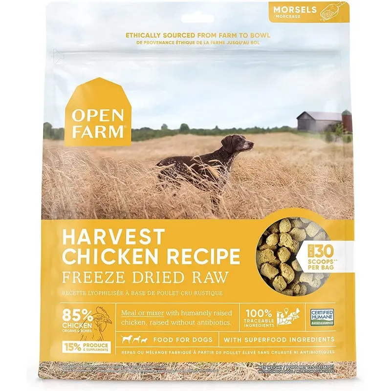 Open Farm Freeze-Dried Raw Dry Dog Food - Harvest Chicken - 13.5oz Bag