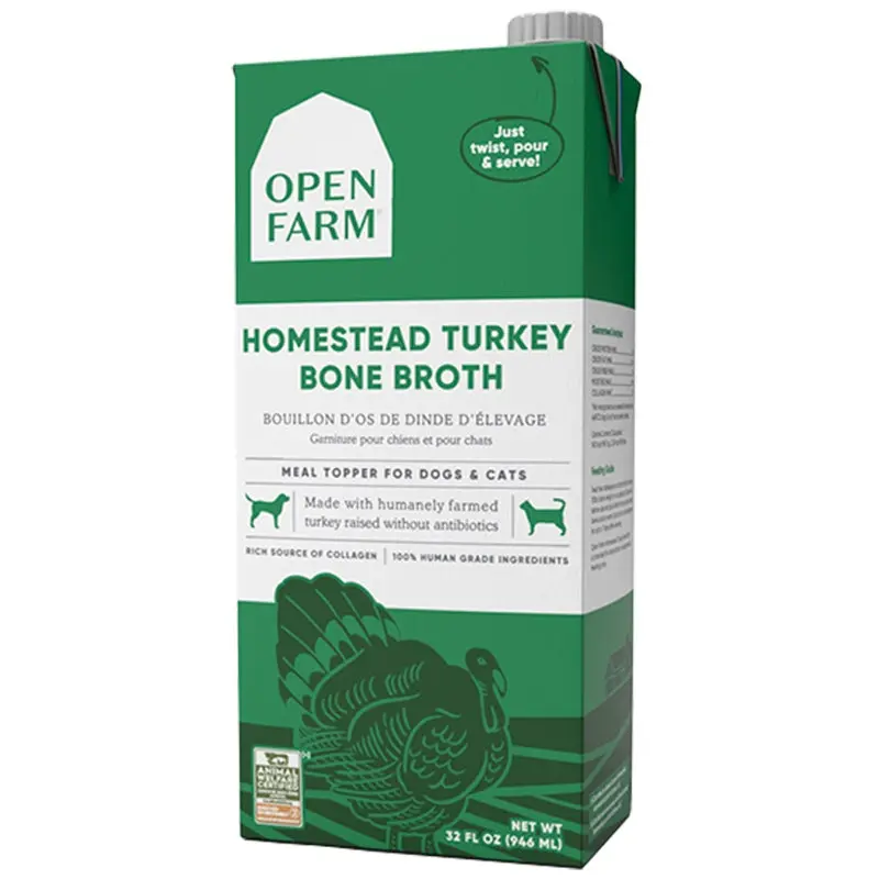 Open Farm Harvest Turkey Bone Broth Cat & Dog Food 32oz