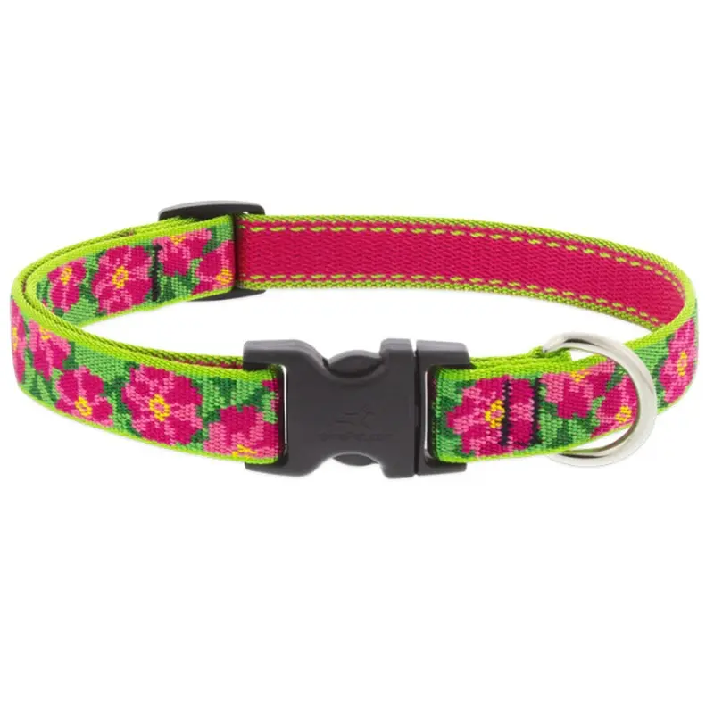 LUPINE Original Designs Dog Collar 3/4" Wide 15"-25" Neck Size Petunias