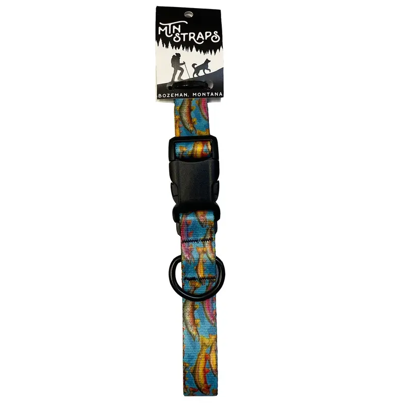 MTN Straps Trout Tales Dog Collar Large 16"-28"