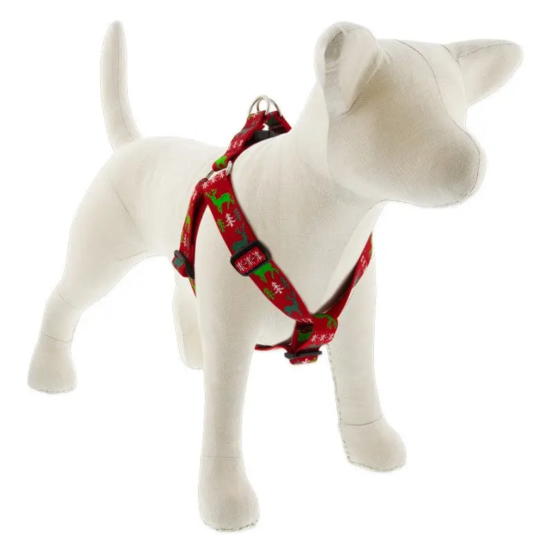 Lupine Holiday Step-In 3/4" Wide 15"-21" Girth Size Happy Holidays Red Dog Harness