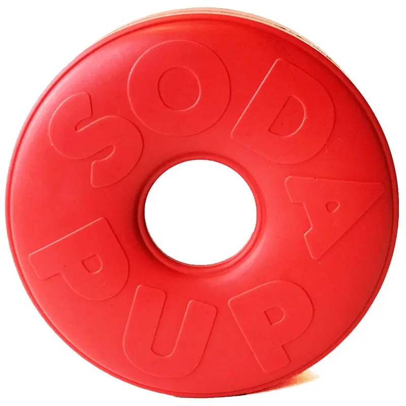 SodaPup Life Ring Durable Rubber Red Treat Dispenser & Chew Dog Toy Large