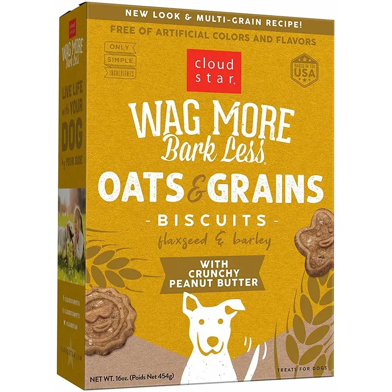 Cloud Star Wag More Bark Less Oven Baked Peanut Butter Crunchy Dog Treats 16oz