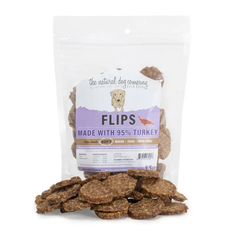 The Natural Dog Company Turkey Flips Dog Treats 8.5OZ