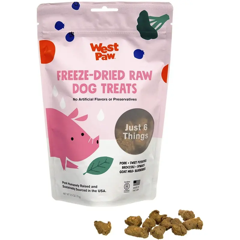 West Paw Freeze-Dried Raw All Natural Pork Dog Treats 2.5oz