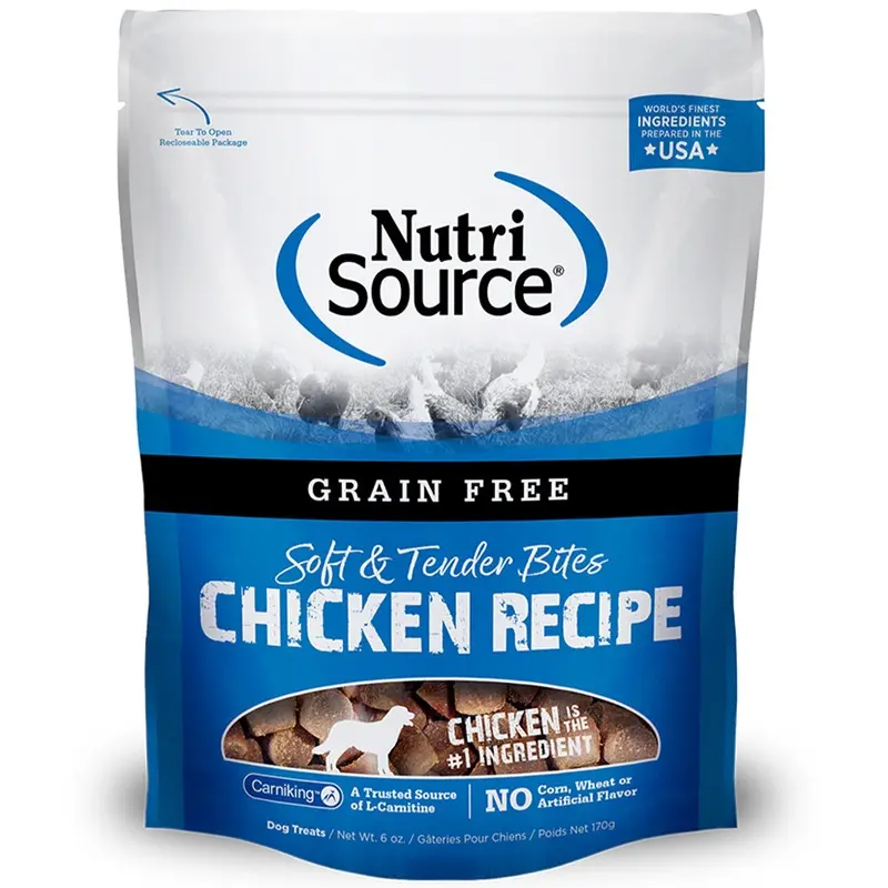 Nutrisource Soft & Tender Grain Free Chicken Bites Dog Treats 6oz