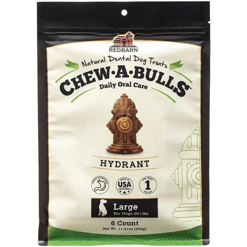 Redbarn Chew-A-Bulls Hydrant Large Dog Treats 6CT