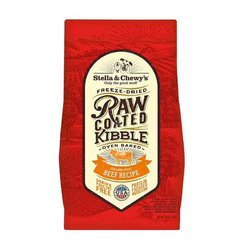 Stella & Chewy's Grass-Fed Beef Raw Coated Kibble Dry Dog Food 10lb