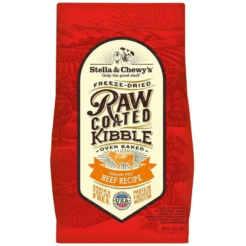 Stella & Chewy's Grass-Fed Beef Raw Coated Kibble Dry Dog Food 3.5lb