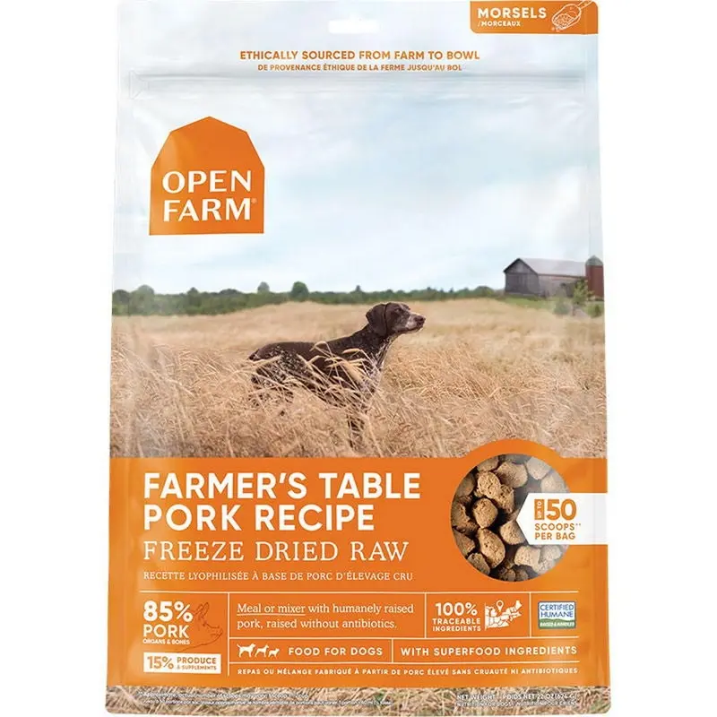 Open Farm Freeze Dried Raw Farmer's Table Pork Dog Food 22oz