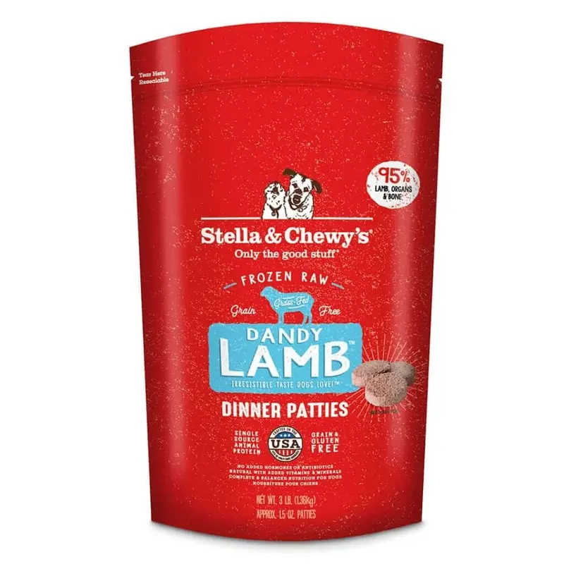 Stella & Chewy's Dandy Lamb Frozen Dinner Patties Raw Dog Food 6lb