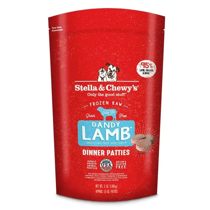 Stella & Chewy's Dandy Lamb Frozen Raw Dinner Patties Raw Dog Food 12lb