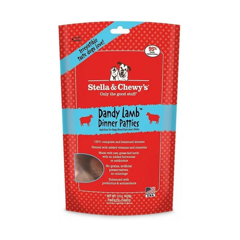 Stella & Chewy's Freeze Dried Dandy Lamb Raw Diet Dog Food 15oz