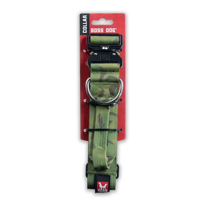 Boss Dog Collar Camo Green 1.5" Medium