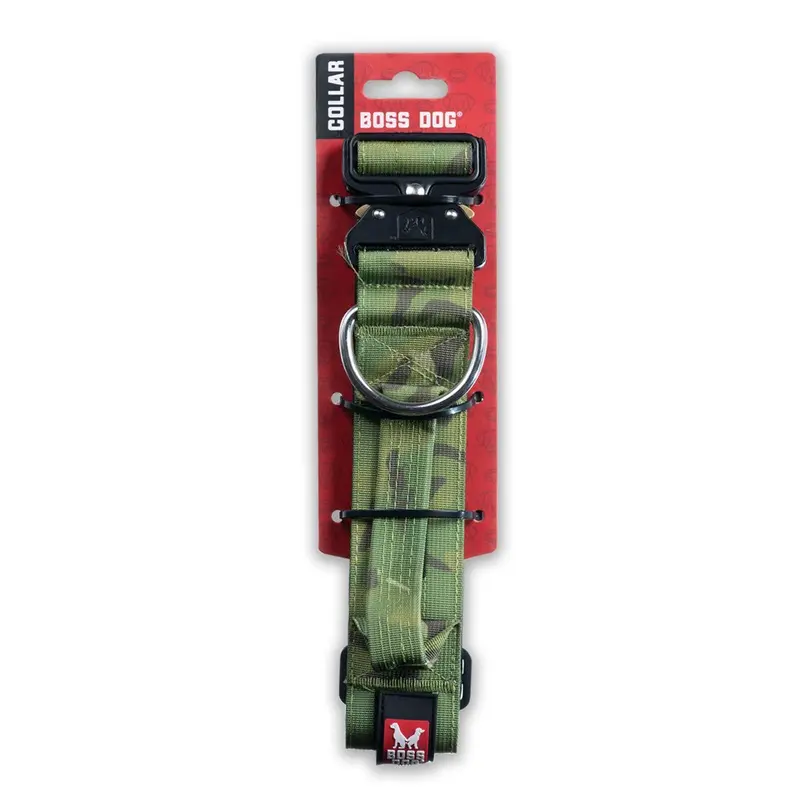 Boss Dog Collar Camo Green 2" XLarge